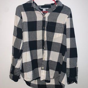 Black and White Grid Flannel